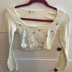 Zara long sleeve crop top